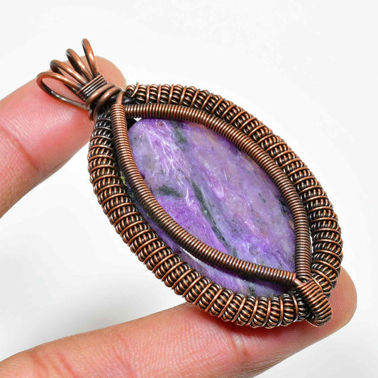 Ezra’s Veil – Mystic Amethyst & Copper Pendant