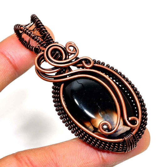 Ember’s Embrace – Tiger’s Eye & Copper Pendant