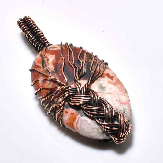Gaia’s Tapestry – Copper-Wrapped Agate Pendant