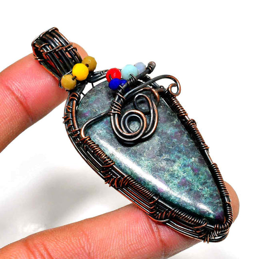 Ezra’s Veil – Oxidized Copper & Amethyst Pendant