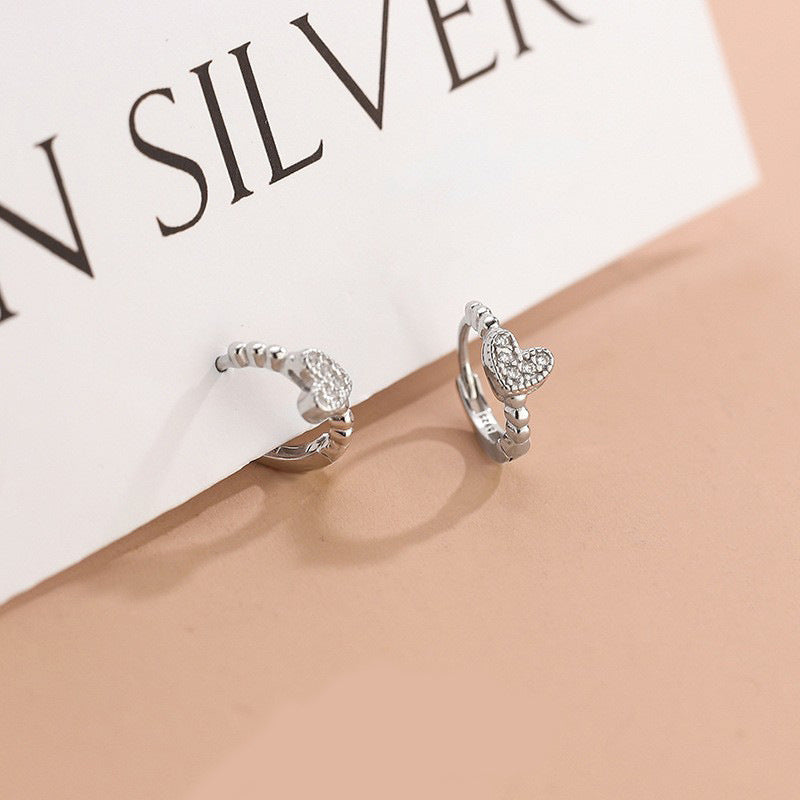 Mini Heart Zircon Earrings