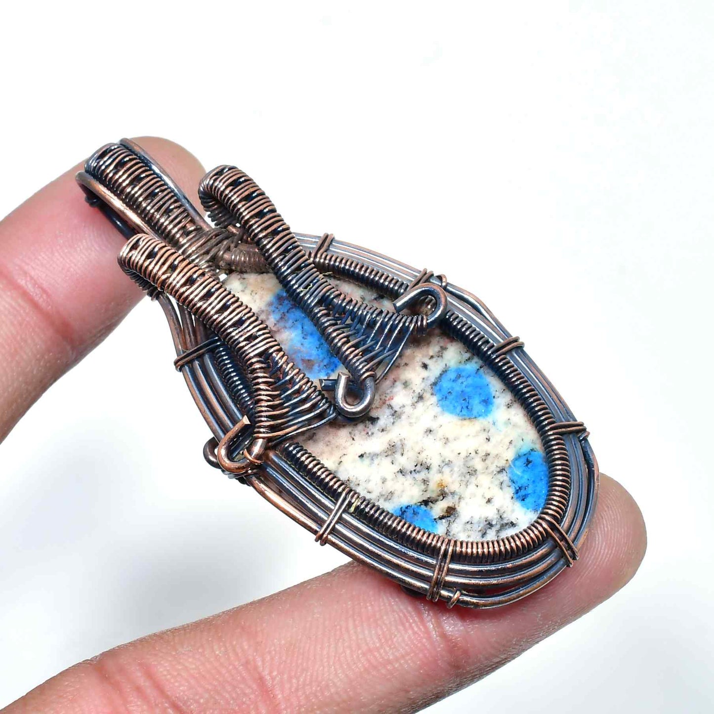 Gaia’s Embrace – Copper Gemstone Pendant