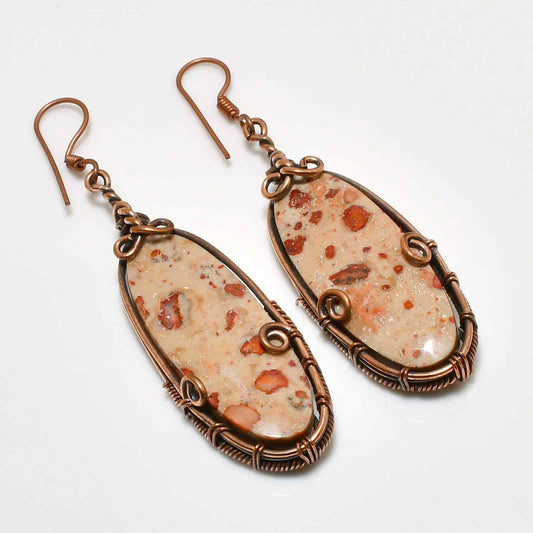 Grounded Grace – Copper-Wrapped Gemstone Earrings