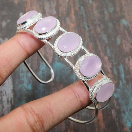 Harmony’s Heart – Sterling Silver Rose Quartz Bracelet