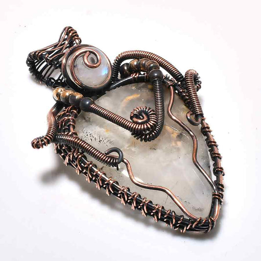 Crystal Whispers – Vintage Copper Quartz Pendant