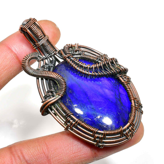 Mystique Veil – Lapis Lazuli & Copper Pendant