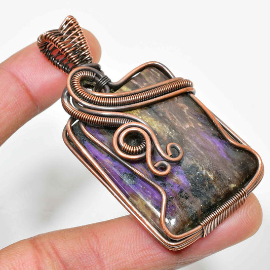 Celestial Calm – Amethyst & Copper Pendant