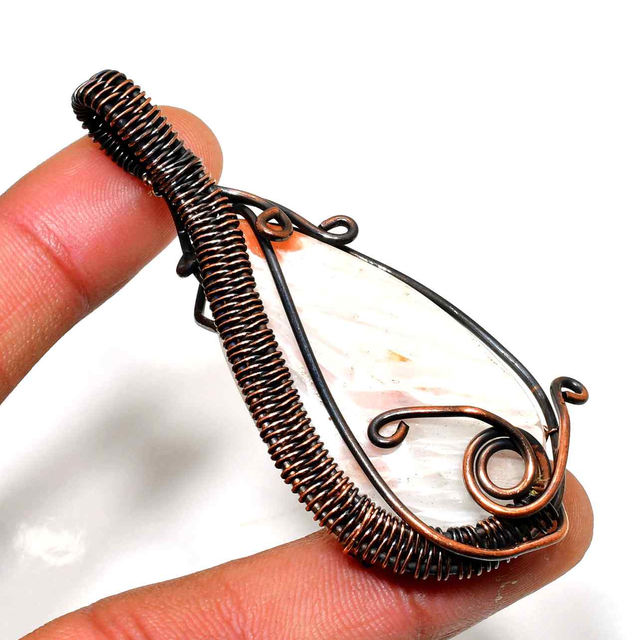 Elysian Veil – Amethyst Copper Pendant