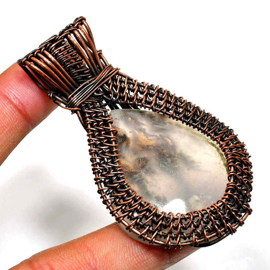 Terra’s Embrace – Oxidized Copper Agate Pendant