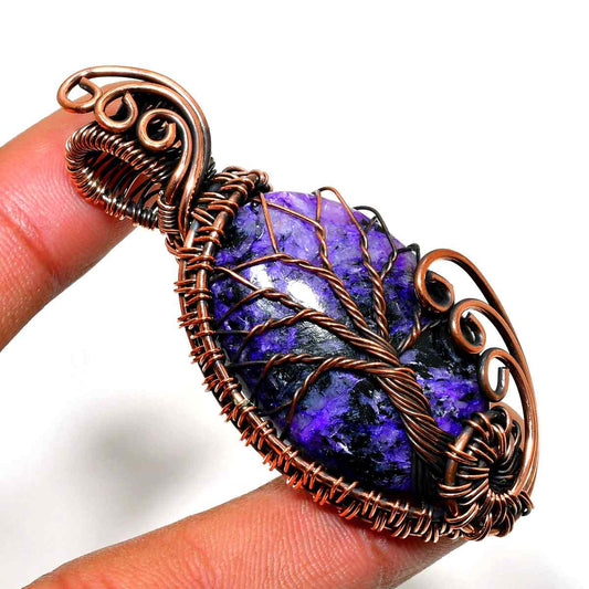 Ezra’s Veil – Amethyst & Copper Pendant