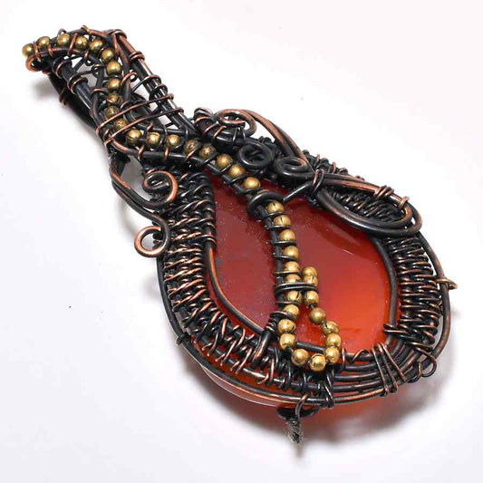 Ember’s Embrace – Carnelian Copper Pendant