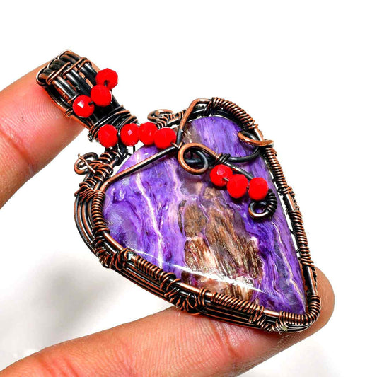 Tranquil Heart – Amethyst Copper Pendant
