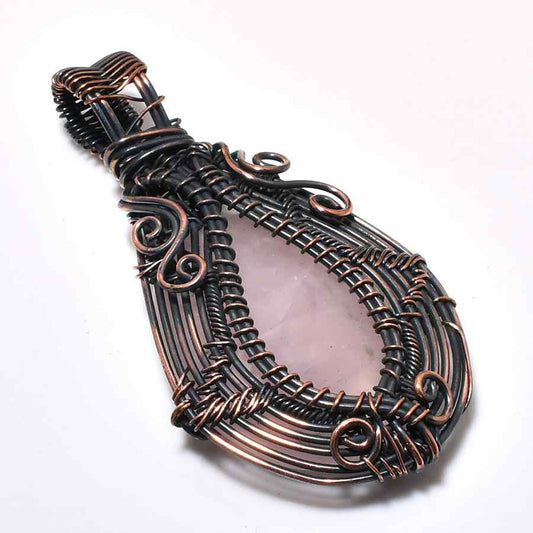 Harmony’s Heart – Rose Quartz Copper Pendant