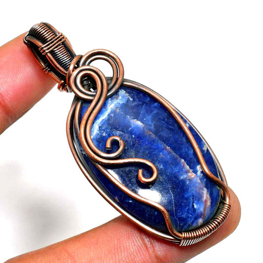 Enchanted Echo – Lapis Lazuli Copper Pendant