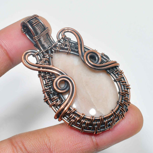 Gaia’s Grace – Oxidized Copper & Natural Stone Pendant