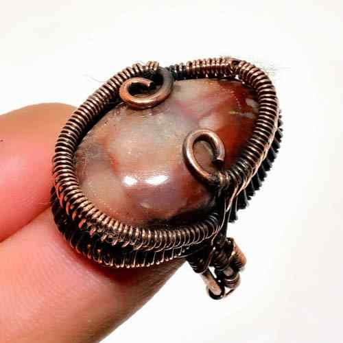 Terra’s Embrace – Copper-Wrapped Gemstone Ring