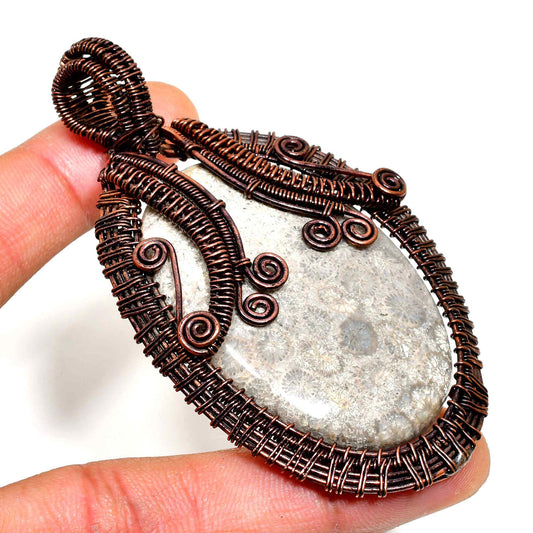 Gaia’s Heart – Copper-Wrapped Gemstone Pendant