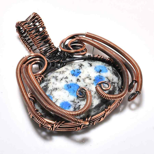 Selene’s Veil – Snowflake Obsidian Copper Pendant