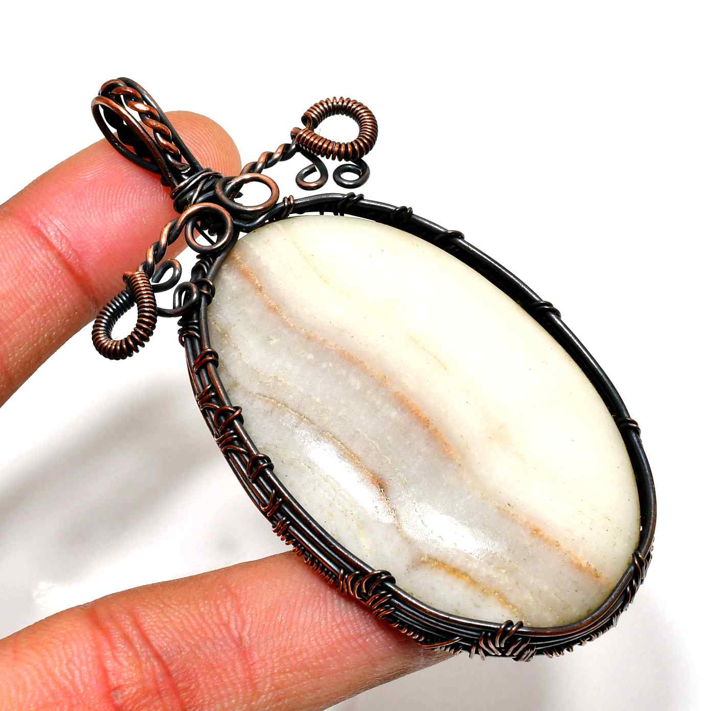 Nature’s Harmony – Copper Wrapped Stone Pendant