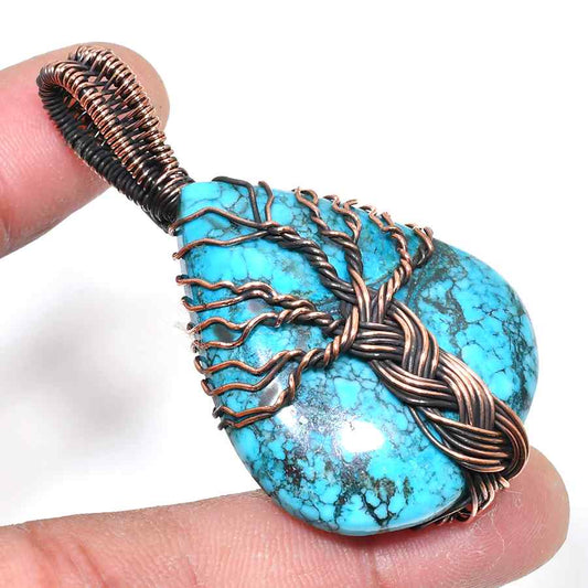 Harmony’s Canopy – Turquoise Tree of Life Pendant