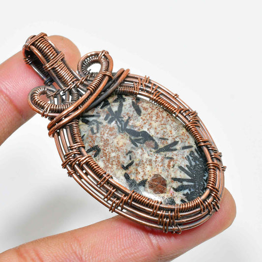Terra’s Radiance – Oxidized Copper Stone Pendant