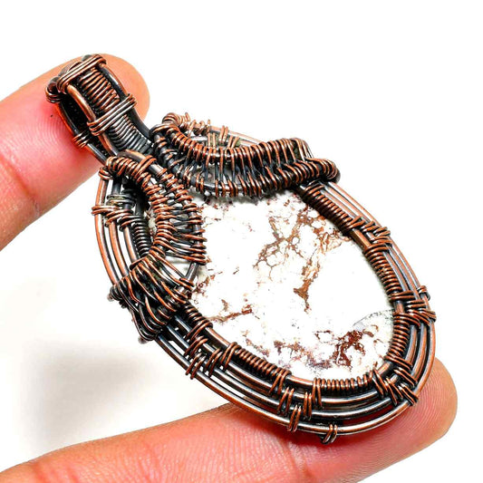 Harmony’s Heart – Natural Stone Copper Pendant