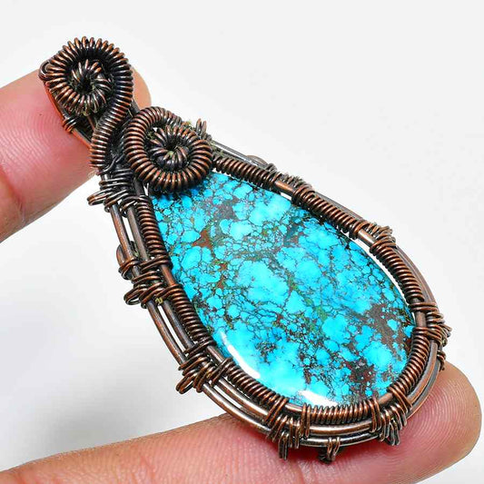 Clarity’s Echo – Turquoise Copper Pendant