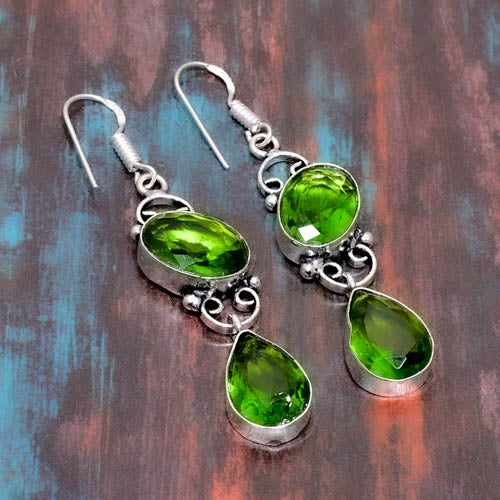 Verdant Enchantment – Peridot Silver Earrings