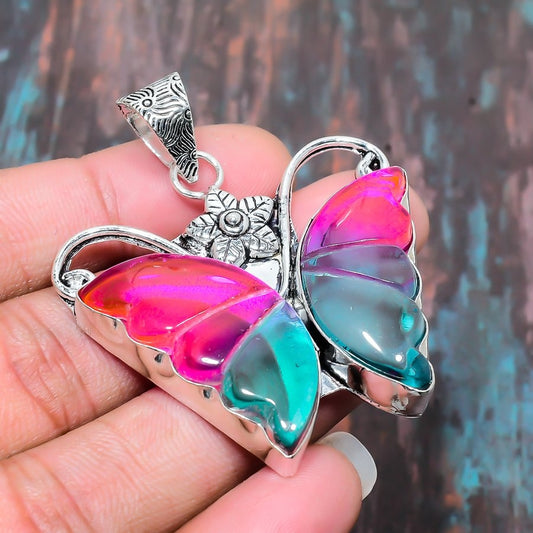 Butterfly Dream – Silver & Natural Stone Pendant