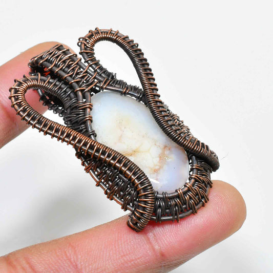 Gaia’s Anchor – Agate Copper Pendant