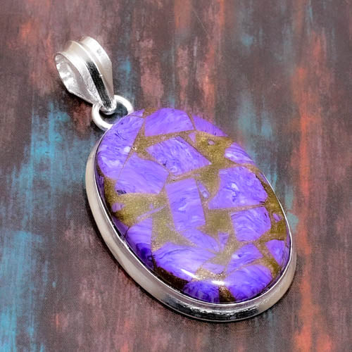 Mosaic Muse – Purple Sterling Silver Pendant