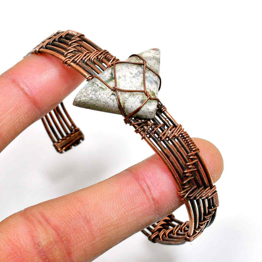 Gaia’s Embrace – Jade & Copper Wire Bracelet