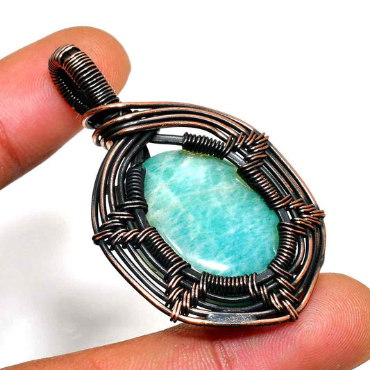 Serenity’s Embrace – Amazonite Copper Pendant