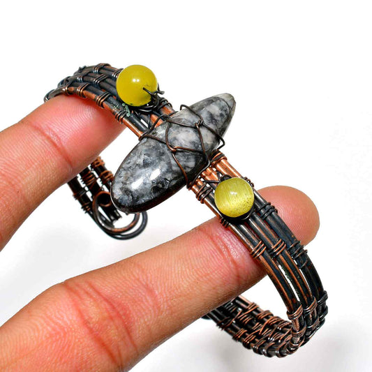 Grounded Grace – Oxidized Copper Stone Bracelet