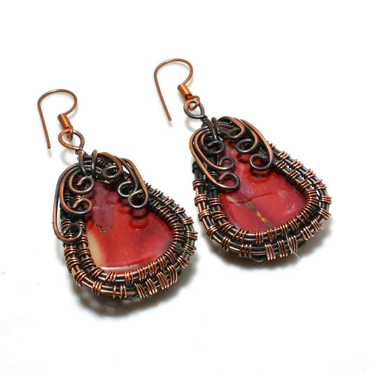 Ember’s Glow – Carnelian & Copper Earrings