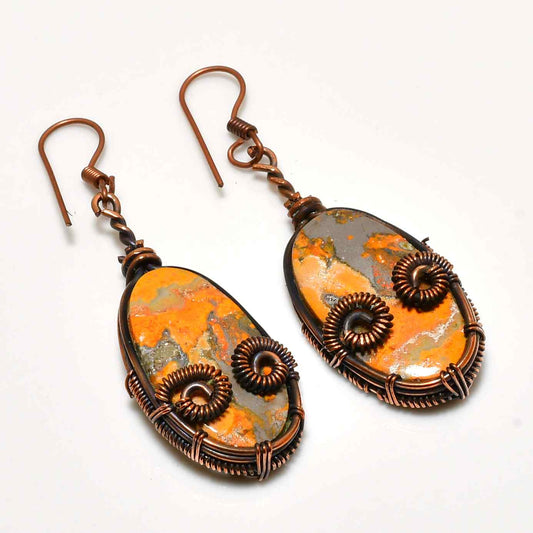 Earthen Embrace – Jasper & Copper Earrings
