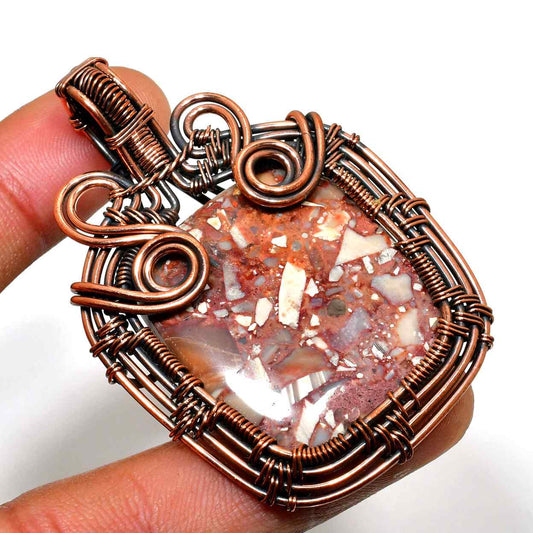 Ember’s Embrace – Red Jasper Copper Pendant