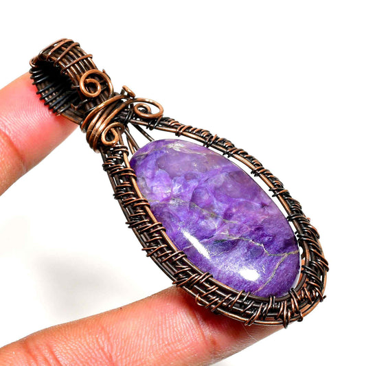 Ezra’s Veil – Handcrafted Amethyst & Oxidized Copper Pendant