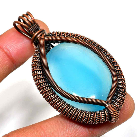 Marina’s Serenity – Aquamarine Copper Pendant