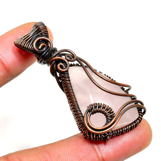 Serenity’s Heart – Rose Quartz Copper Pendant