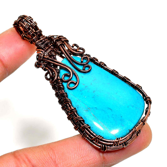Tranquil Tide – Turquoise & Oxidized Copper Pendant