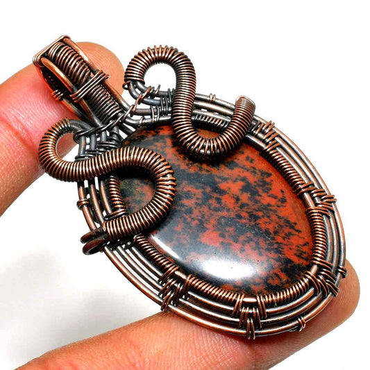 Gaia’s Embrace – Copper-Wrapped Grounding Stone Pendant