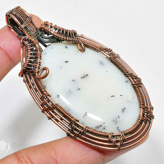 Serenity’s Embrace – White Stone Copper Pendant