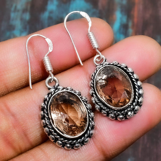Vintage Aura – Smoky Quartz Silver Earrings