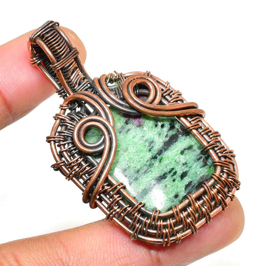 Ember’s Guardian – Chrome Diopside Copper Pendant