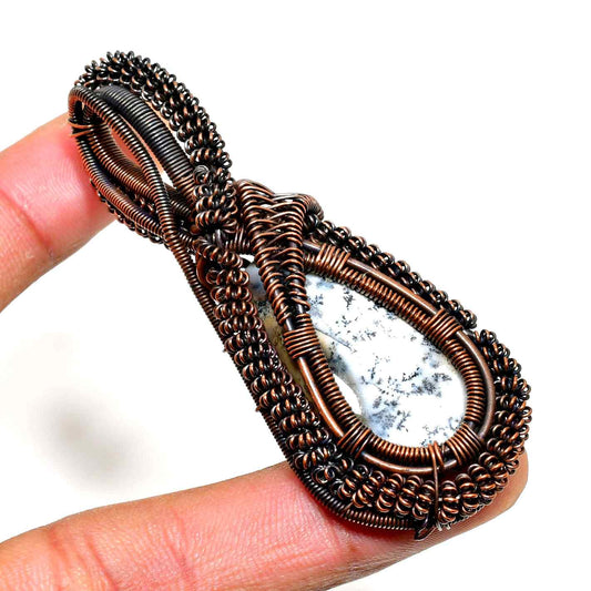 Earthbound Serenity – Copper-Wrapped Stone Pendant