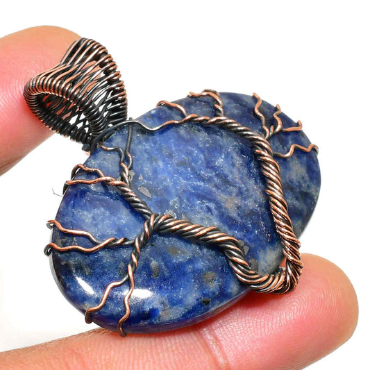 Wisdom’s Bough – Lapis Lazuli Copper Pendant