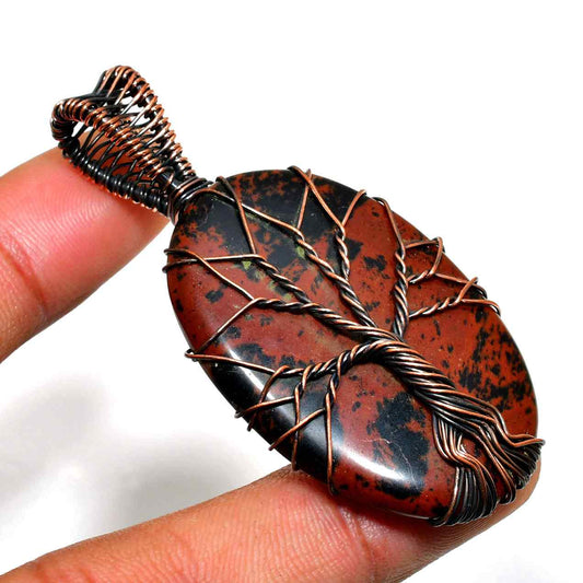 Ember’s Embrace – Vintage Copper Red Jasper Pendant
