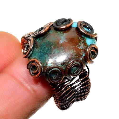 Selene’s Shield – Turquoise Copper Ring