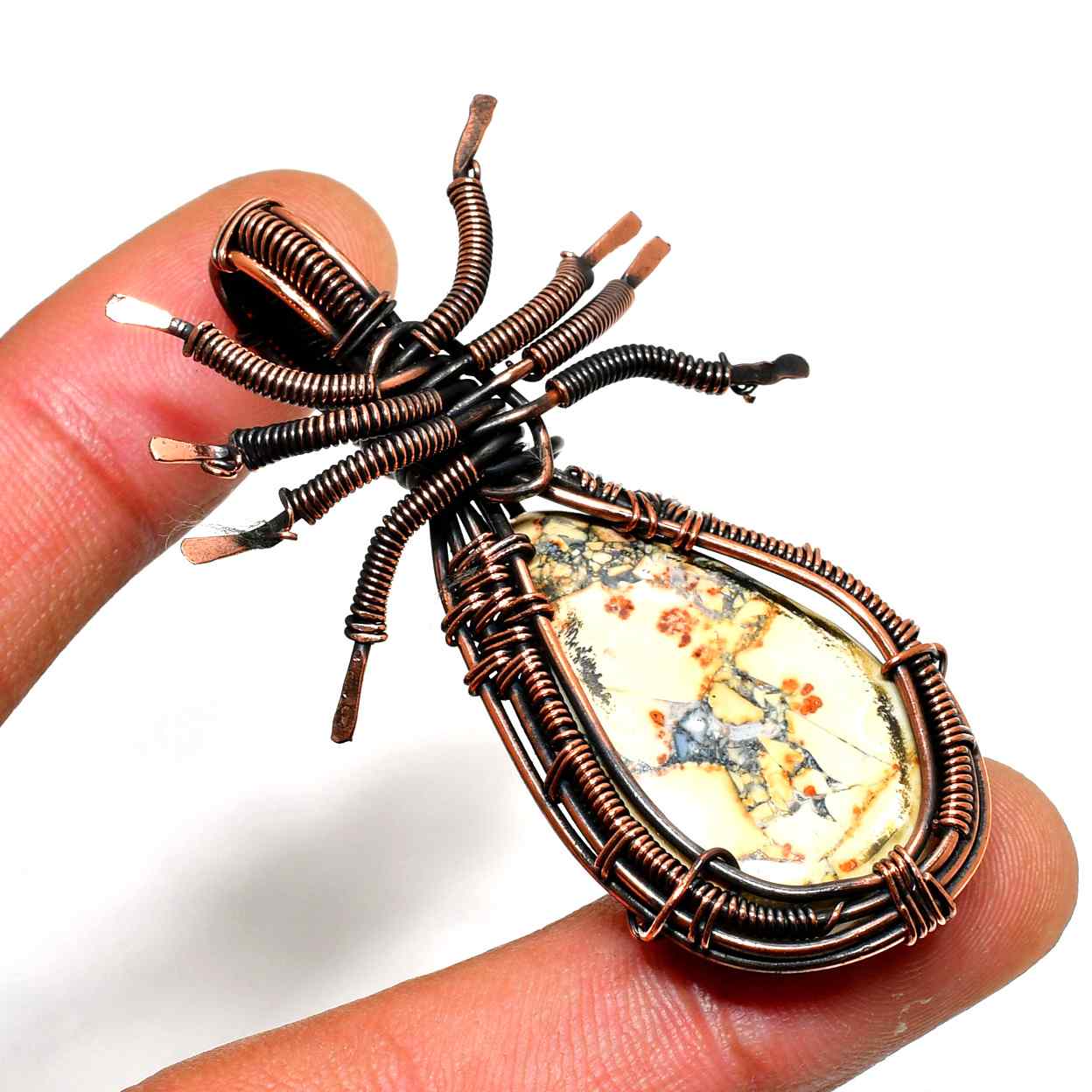 Ember’s Guardian – Jasper Copper Pendant